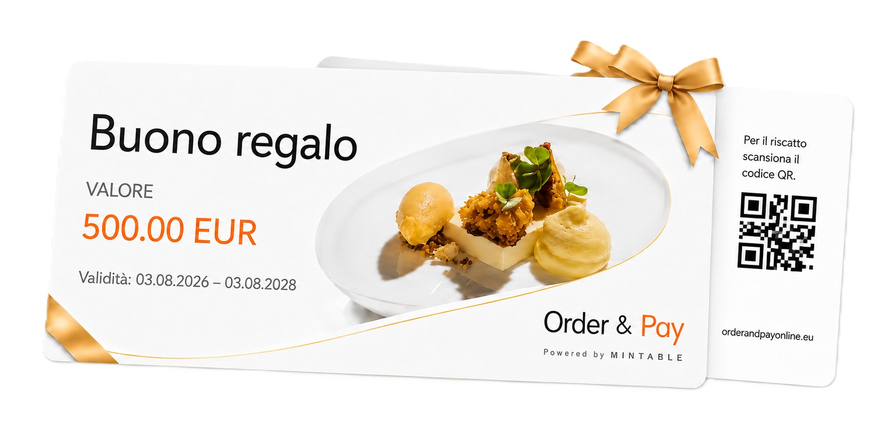 Esempio di buono regalo con codice QR