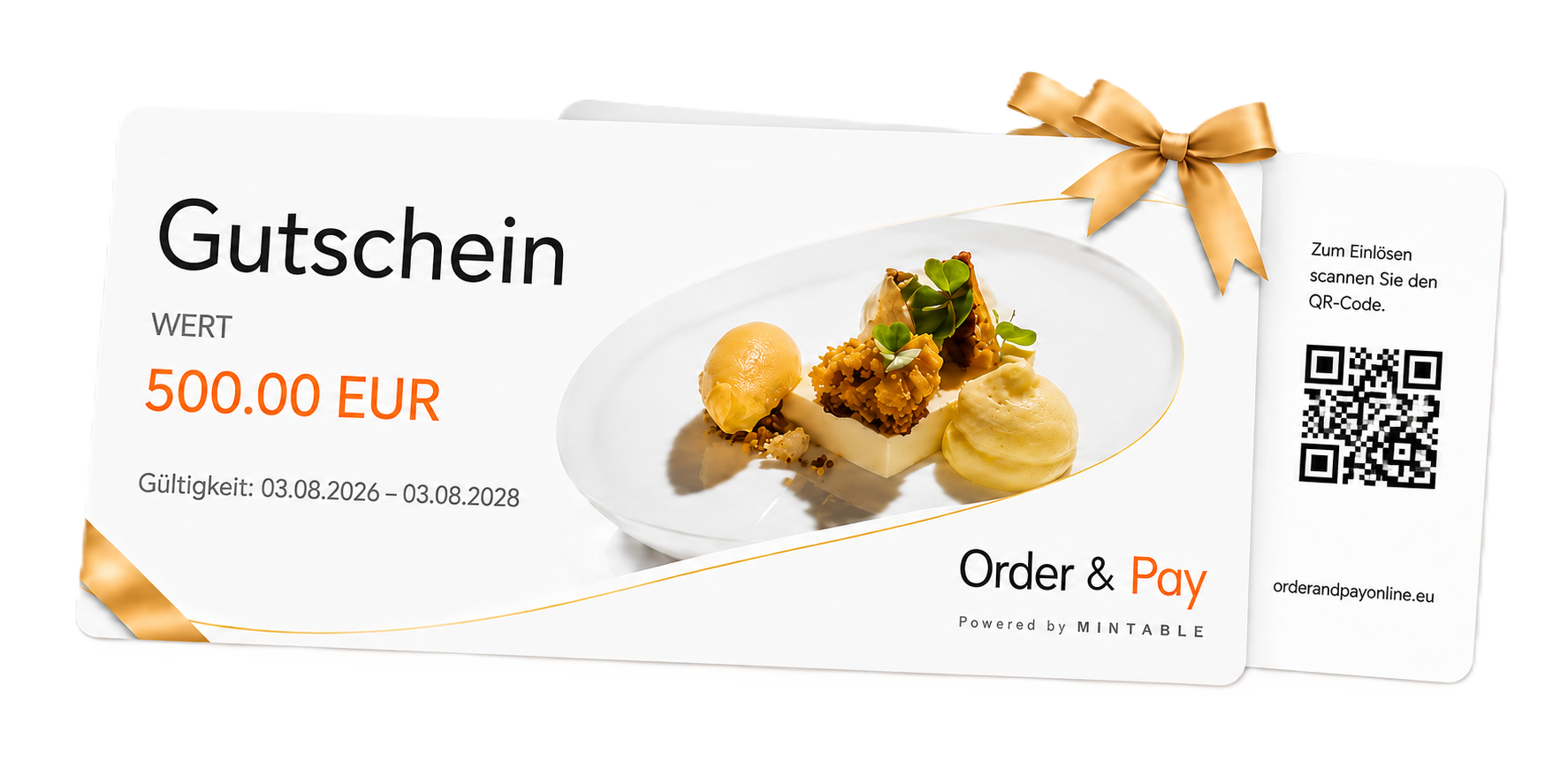 Beispiel eines Gutscheins mit QR-Code