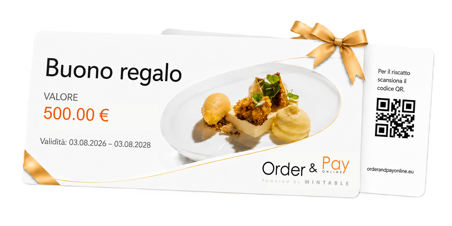 Esempio di buono regalo con codice QR