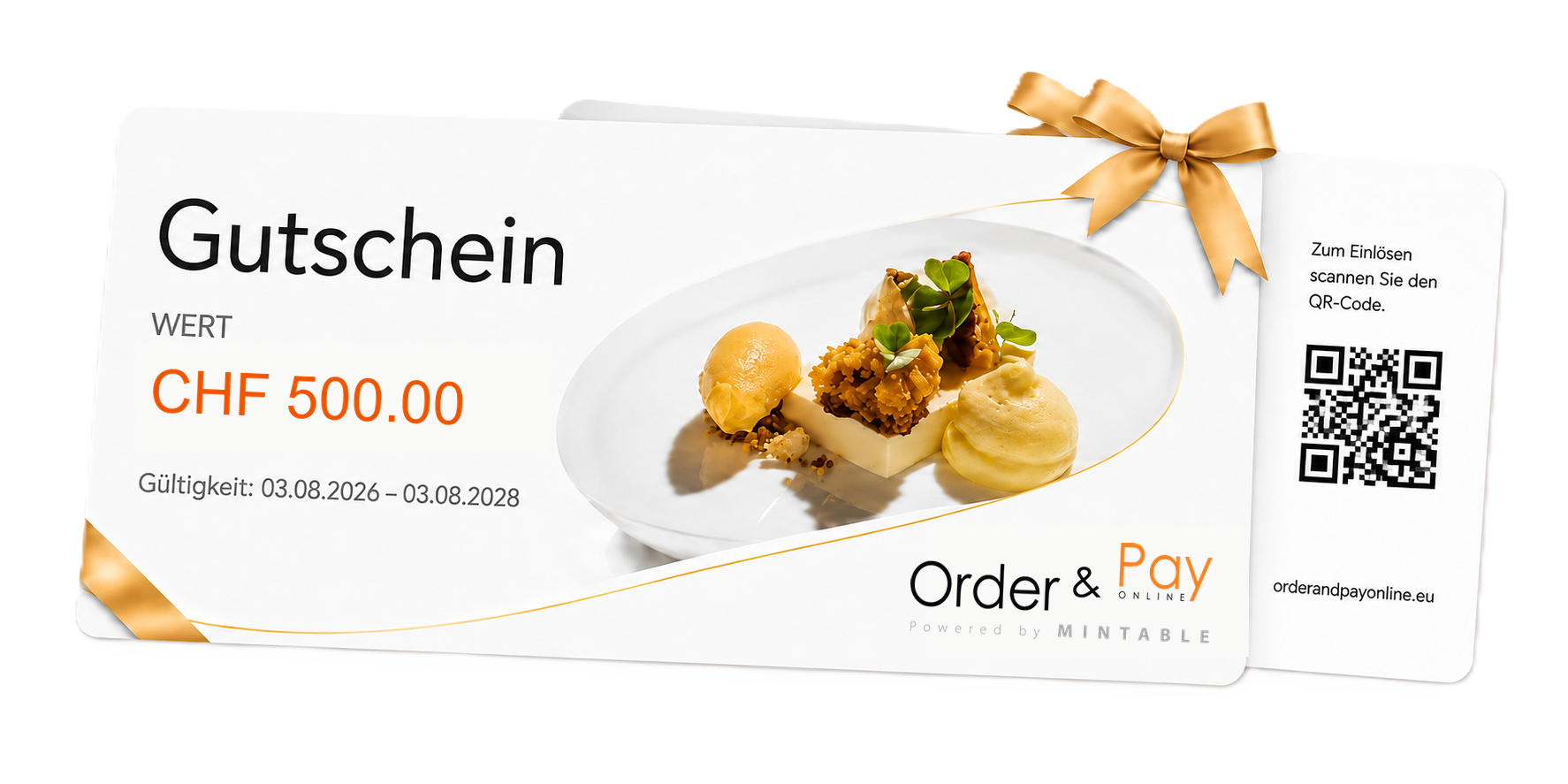 Digitaler O&P Gutschein mit QR-Code
